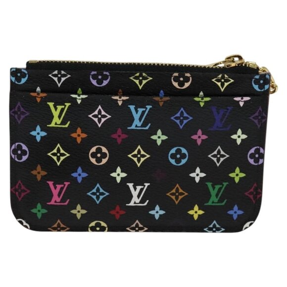 LOUIS VUITTON Multicolor Pochette ClesNM Coin Purse Black M60279 LV Auth 142349 - Picture 2 of 16